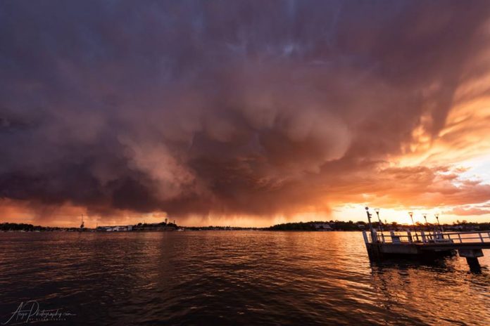 storm cell sunset