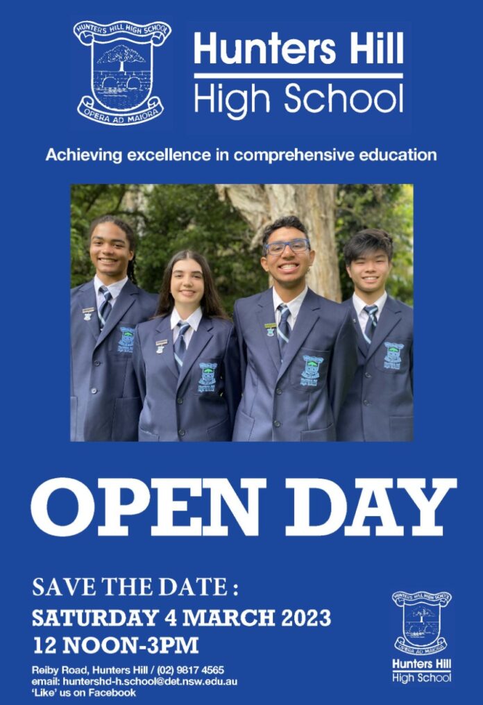 OPEN DAY Hunters Hill High School In the Cove