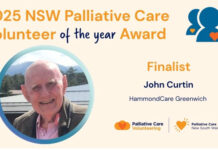 Greenwich’s John Curtin Finalist in NSW Palliative Care Volunteer of the Year