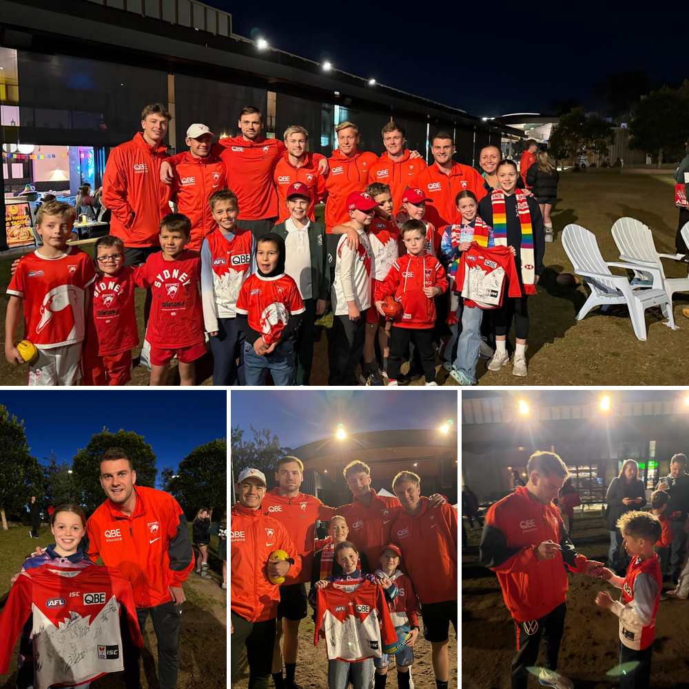 Sydney Swans players meeting local fans at The Canopy