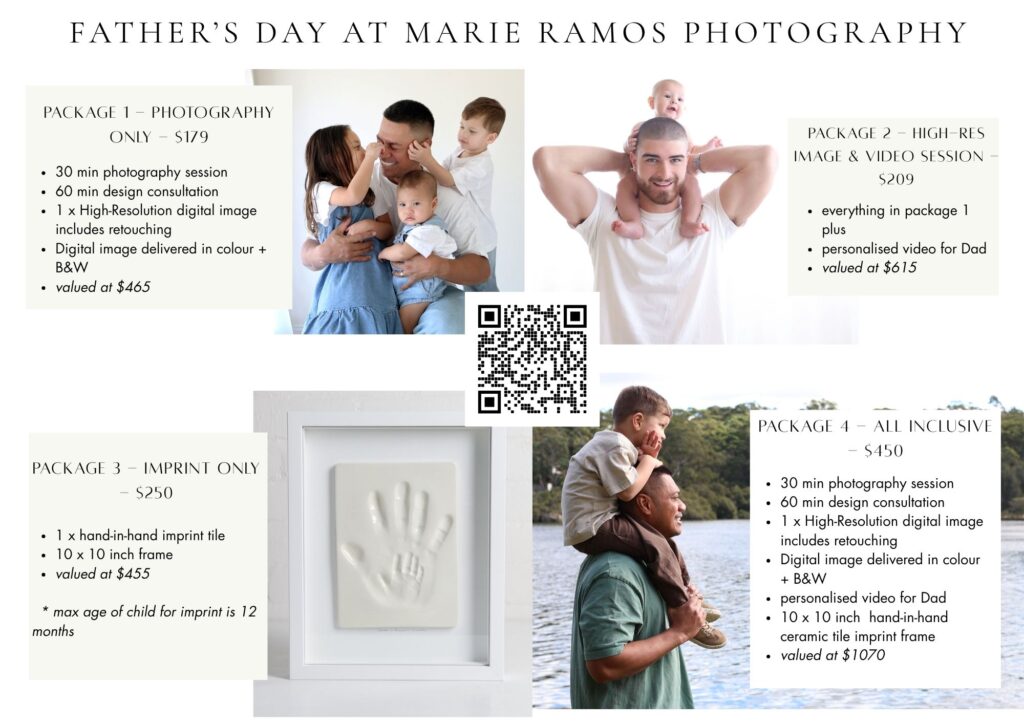 Marie Ramos Photography Father’s Day package, Lane Cove