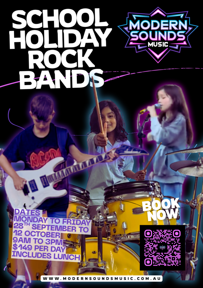 Modern Sounds Music school holiday rock bands, 28 September to 12 October 2026, Lane Cove