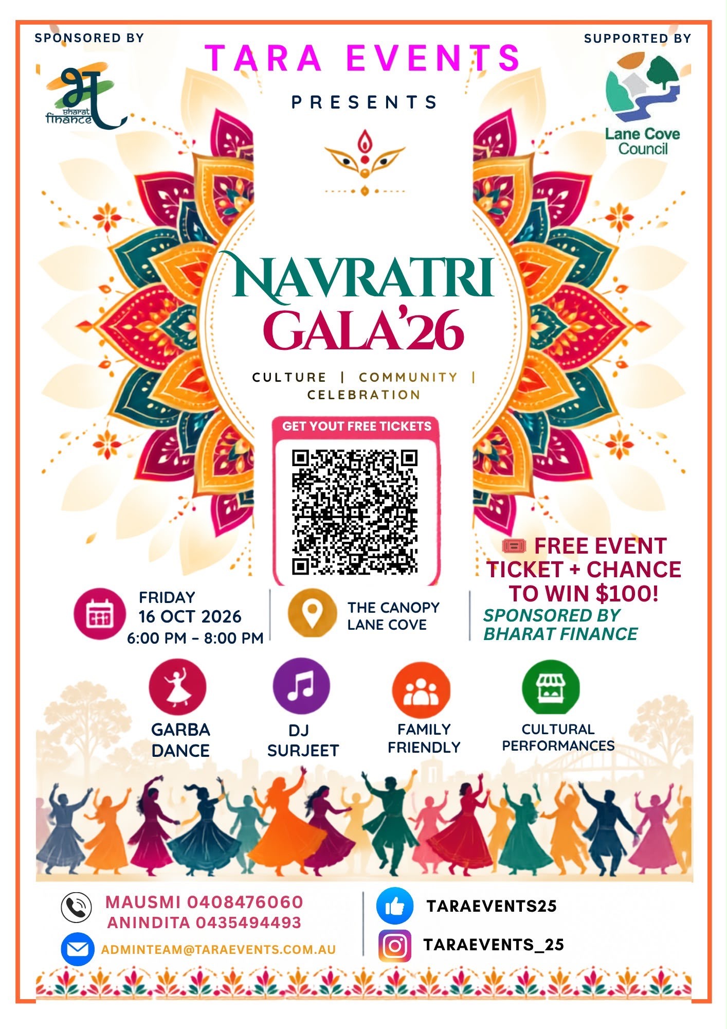 Navratri Gala 2026 poster, The Canopy, Lane Cove