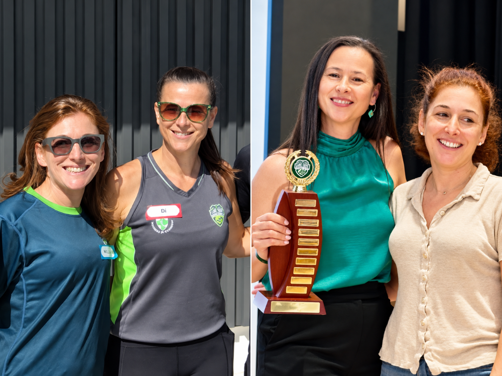 Lane Cove Netball Club vice president Karmen Karamanian and president Di Payne